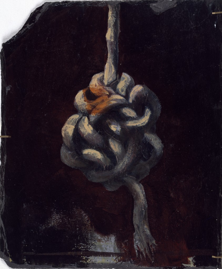Gordian Knot, 1990. 61 x 30 cm [24 x 11.8in]. Oil on Slate.