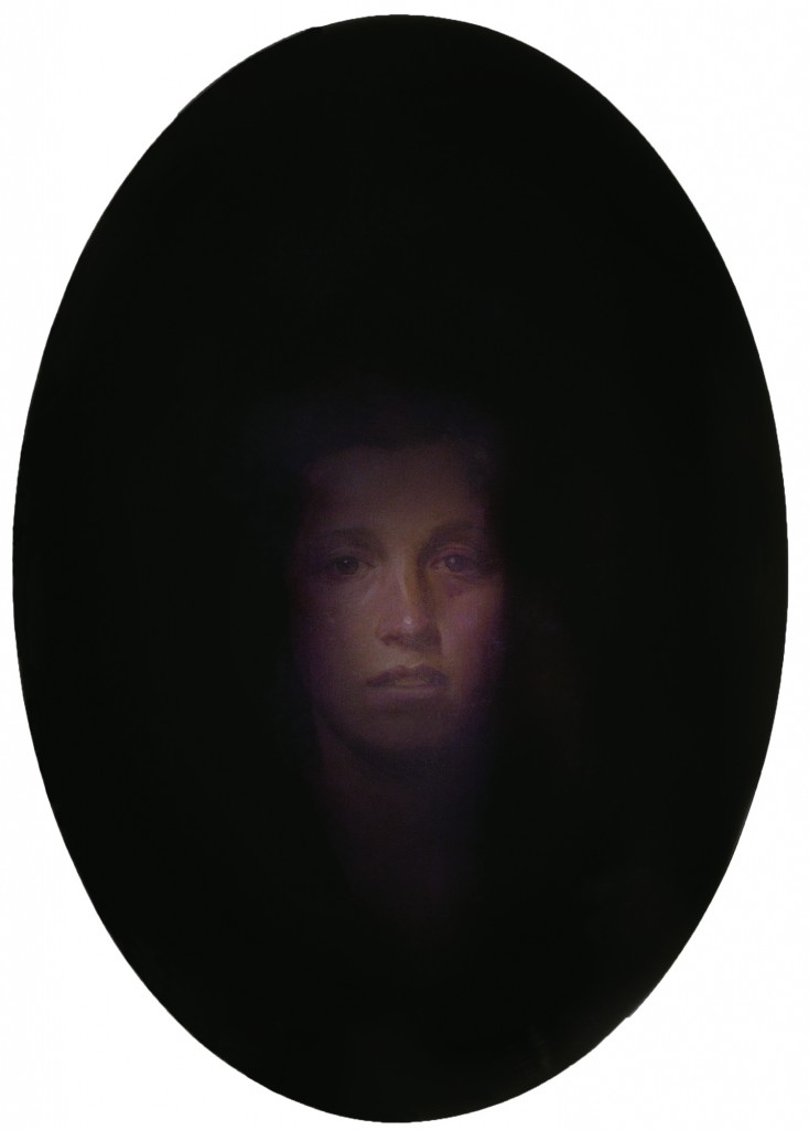 Scrying Mirror - Lucca, 2014. 26 x 18.5 in. [66 x 47 cm.] Oil on Board.